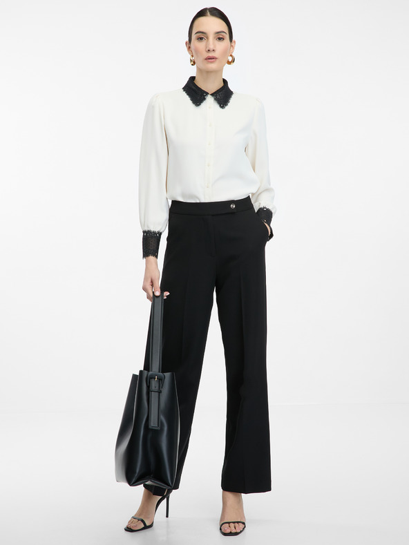 Orsay Krem ženska košulja s kontrastnim ovratnikom ORSAY