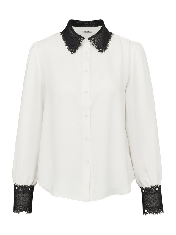 Orsay Krem ženska košulja s kontrastnim ovratnikom ORSAY