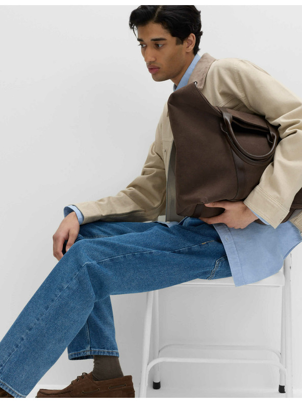 Marks & Spencer Glatke traperice ravnog kroja, od čistog pamuka Marks & Spencer plava