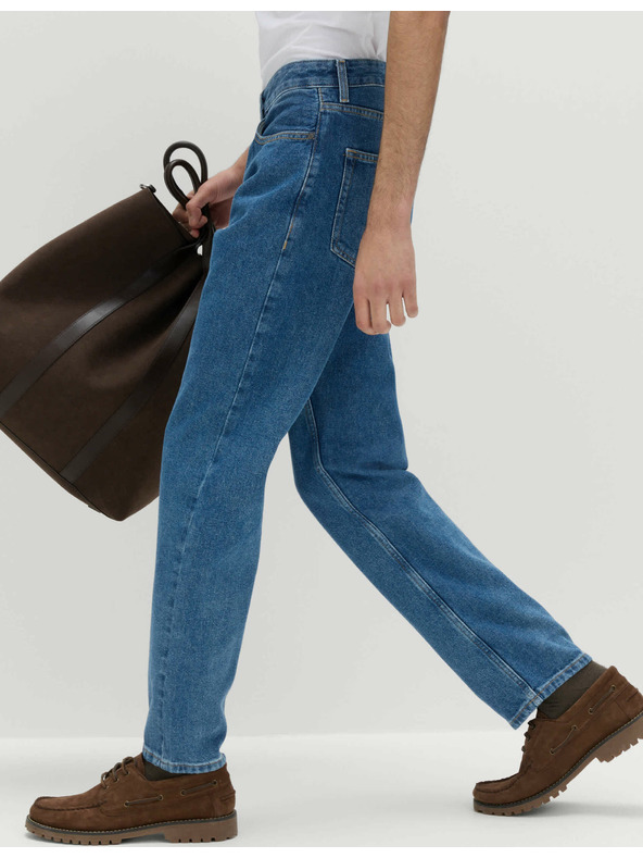 Marks & Spencer Glatke traperice ravnog kroja, od čistog pamuka Marks & Spencer plava