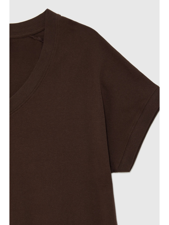 Moodo Majica sa izrezom smedja Moodo