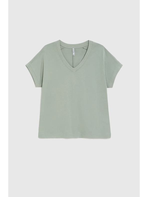 Moodo Majica sa izrezom maslinasto zelena Moodo