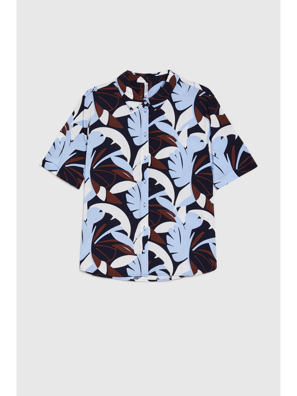 Moodo Uzorovana košulja tamno plava Moodo