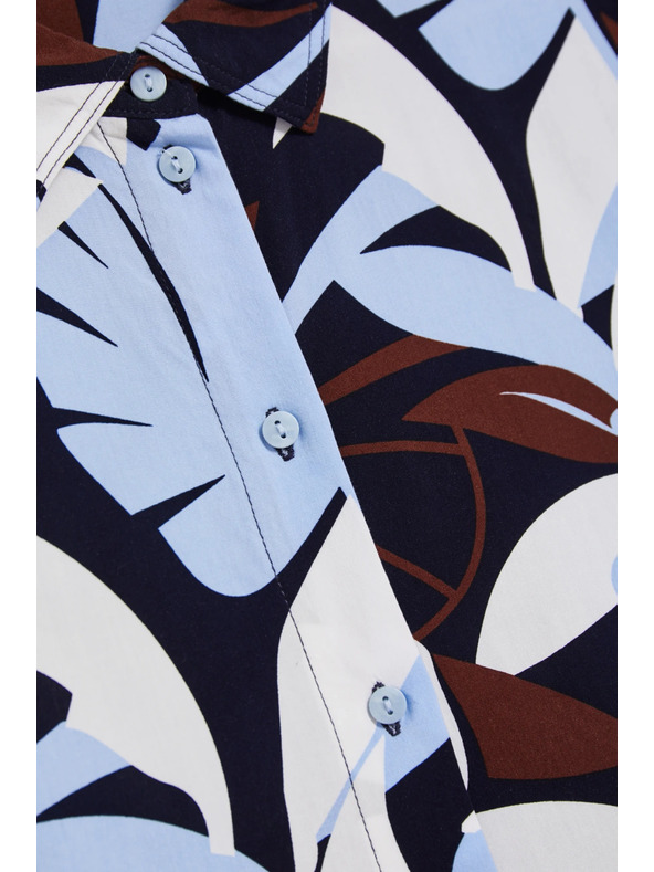 Moodo Uzorovana košulja tamno plava Moodo