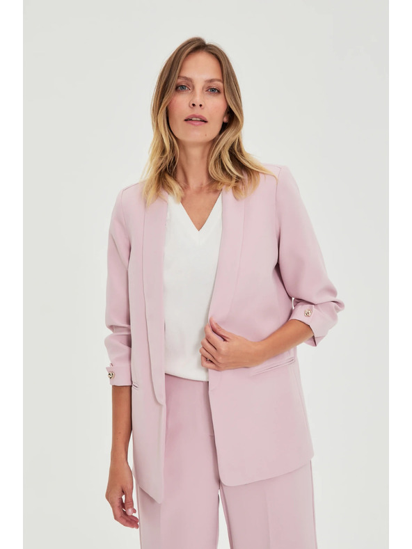 Moodo Sako sa naboranim rukavima roza Moodo