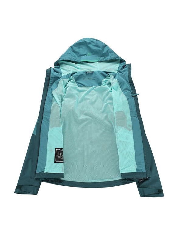ALPINE PRO Ženska vodootporna jakna s ptx membranom ALPINE PRO NOREMA 3 teal