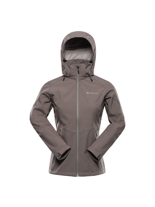 ALPINE PRO Ženska softshell jakna s membranom ALPINE PRO HOORA 2 driftwood