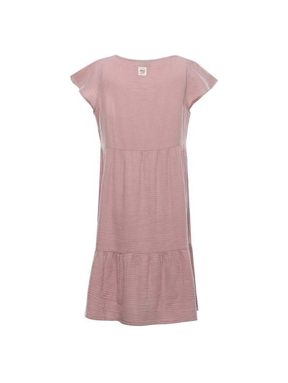 ALPINE PRO Ženska pamučna haljina ALPINE PRO AKESA pale mauve