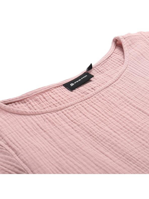 ALPINE PRO Ženska pamučna haljina ALPINE PRO AKESA pale mauve