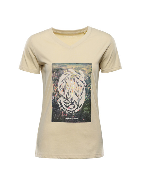 ALPINE PRO Ženska pamučna majica ALPINE PRO DORENA wood ash varijanta pc