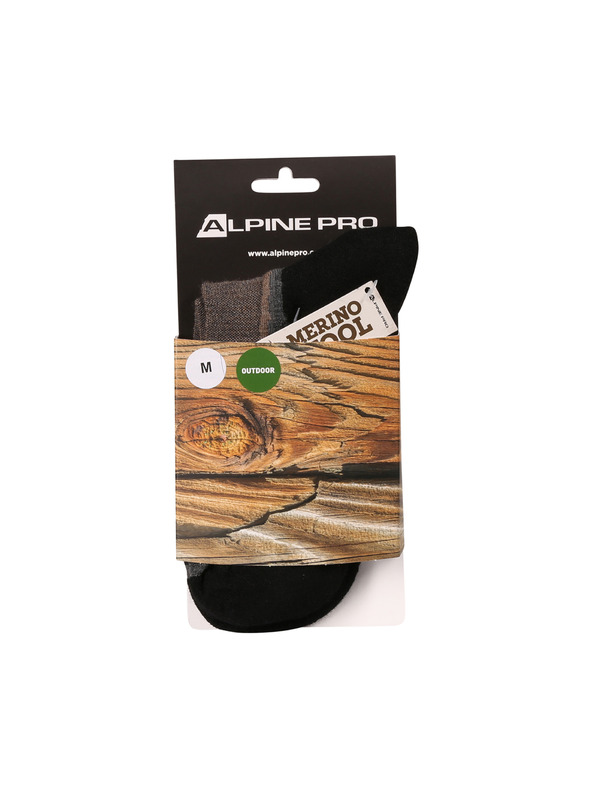 ALPINE PRO Antibakterijske čarape od merino vune ALPINE PRO DERERE driftwood
