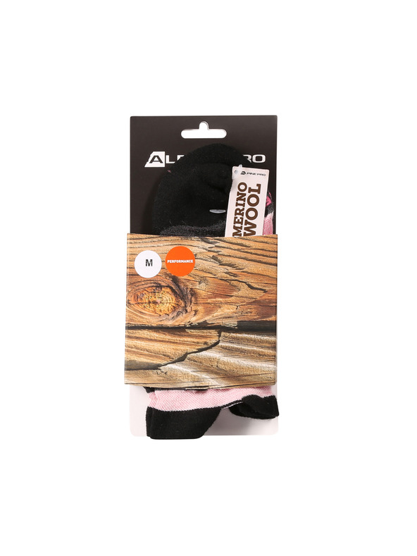 ALPINE PRO Gležnjaste čarape od merino vune ALPINE PRO WERDE pale mauve