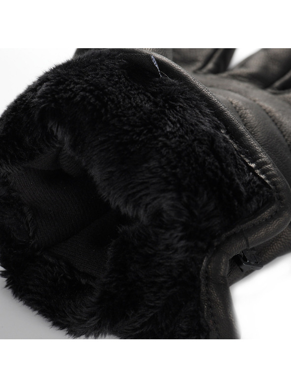 ALPINE PRO Kožne skijaske rukavice ALPINE PRO UWEQE crne