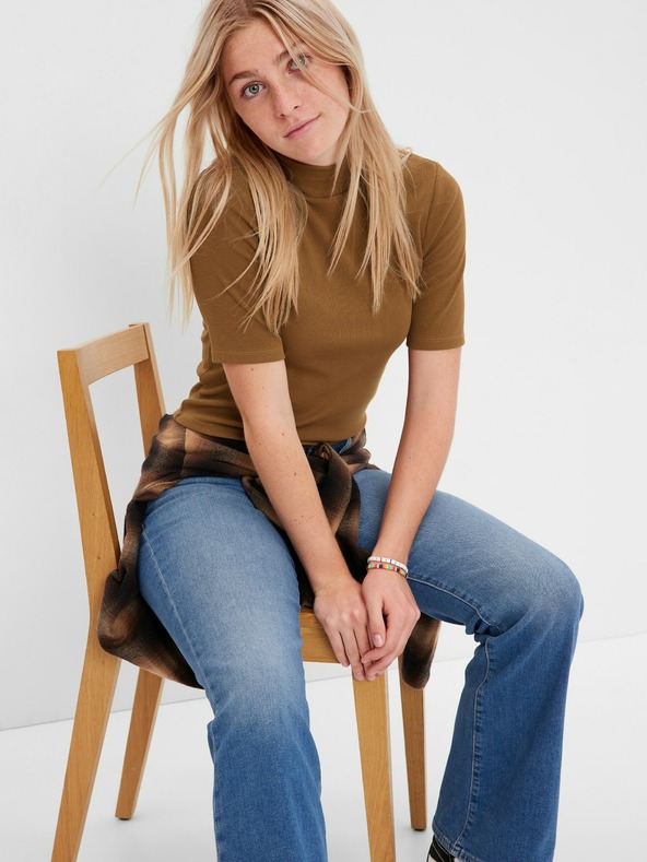 GAP Dječji rebrasti rolled neck džemper GAP