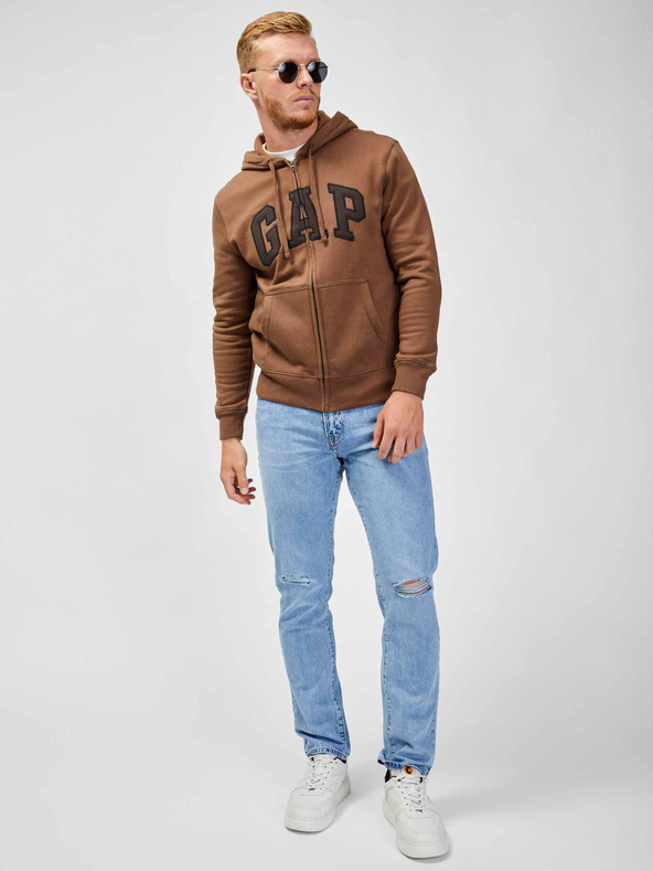 GAP Dukserica s logom i kapuljačom fleece GAP