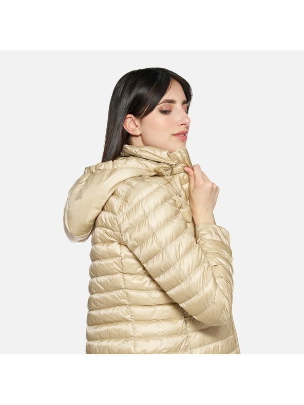 Geox Bež ženska pernata jakna Geox Jaysen