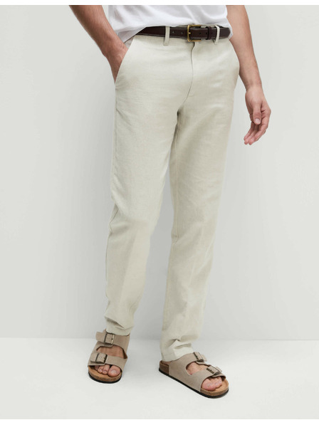 Marks & Spencer Chino hlače od lnene mješavine, normalan kroj Marks & Spencer bež