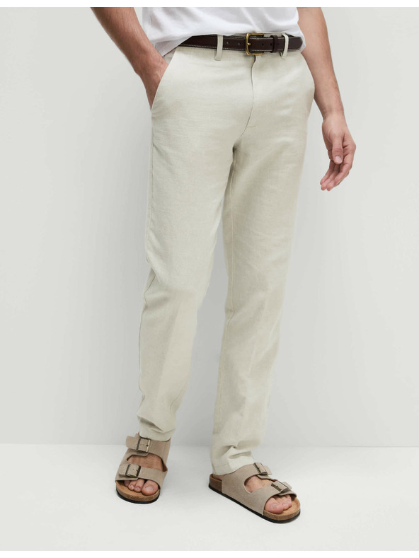Marks & Spencer Chino hlače od lnene mješavine, normalan kroj Marks & Spencer bež