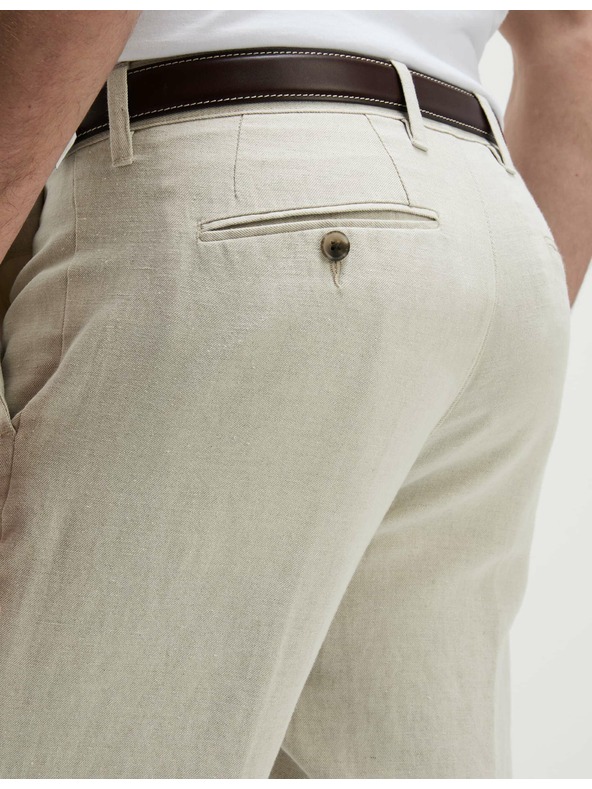 Marks & Spencer Chino hlače od lnene mješavine, normalan kroj Marks & Spencer bež