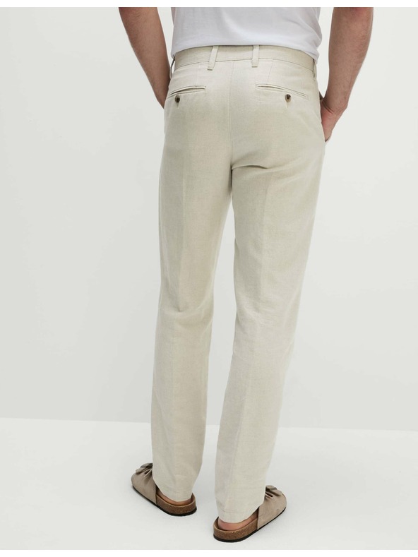 Marks & Spencer Chino hlače od lnene mješavine, normalan kroj Marks & Spencer bež