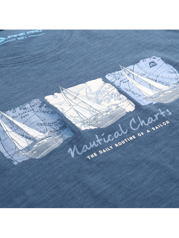 ALPINE PRO Muške pamučne majice ALPINE PRO QUARET 2 blue wing teal varijanta pb