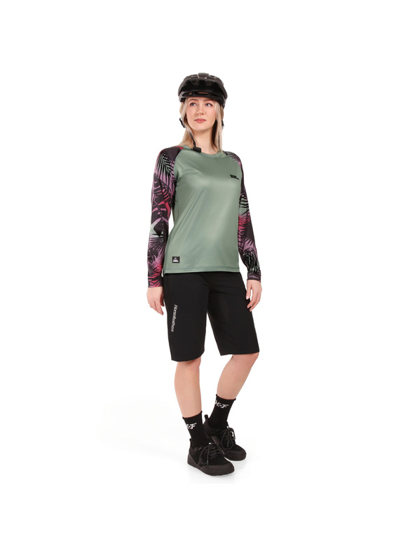 Horsefeathers Biciklističko majice Deco LS - iceberg green/hawaii