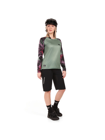 Horsefeathers Biciklističko majice Deco LS - iceberg green/hawaii