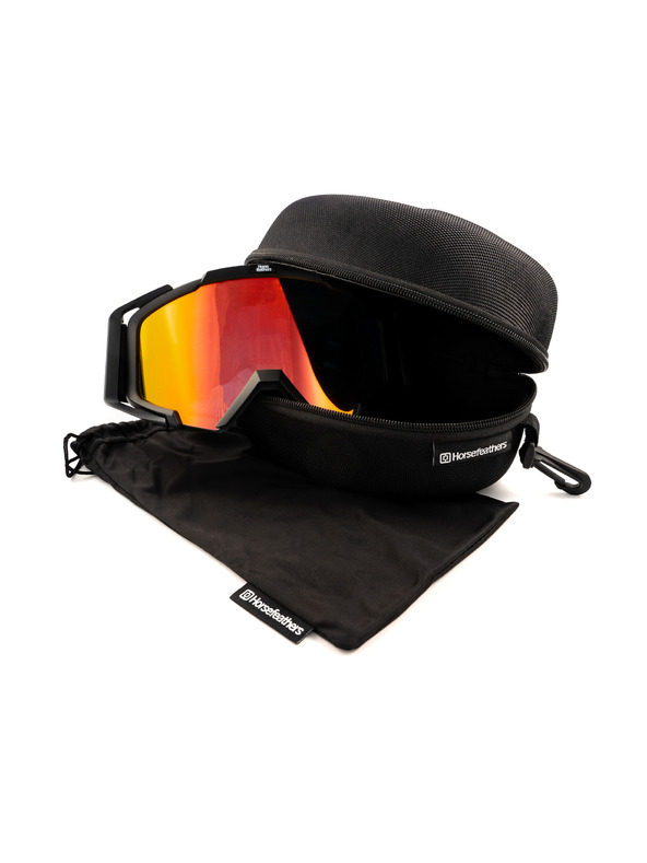 Horsefeathers MTB naočale Patriot - crna/ogledalo crvena