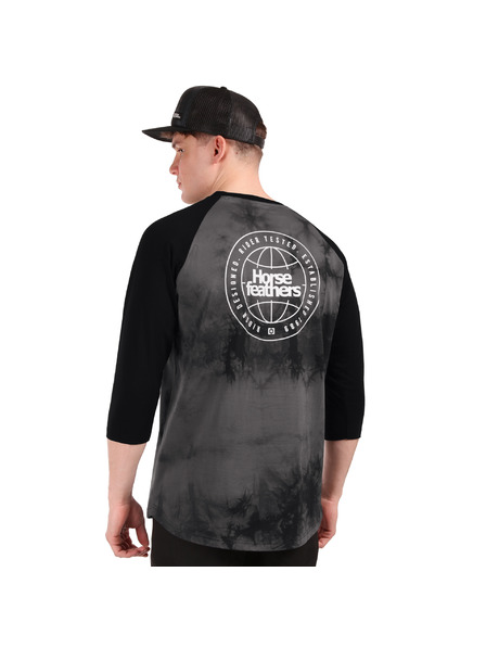 Horsefeathers Majica Global Raglan - crna/tie dye