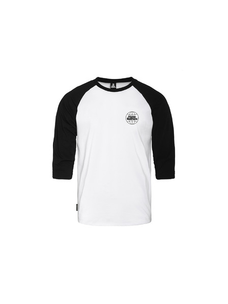 Horsefeathers Majica Global Raglan - white/black