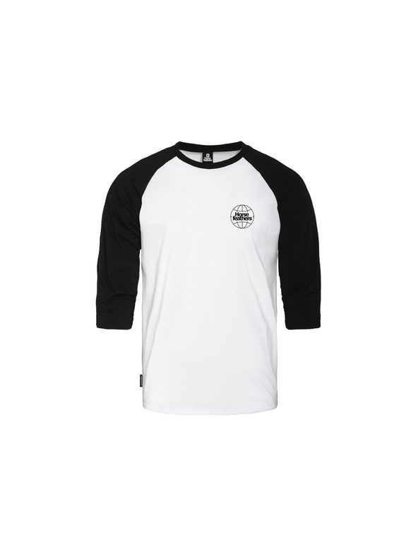 Horsefeathers Majica Global Raglan - white/black