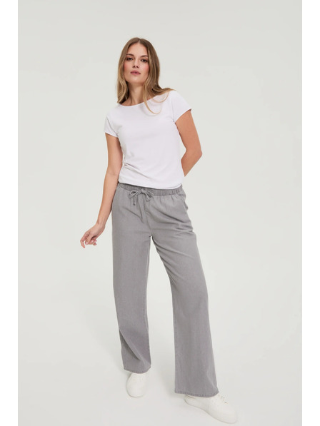 Moodo Traperice širokih nogavica sive Moodo