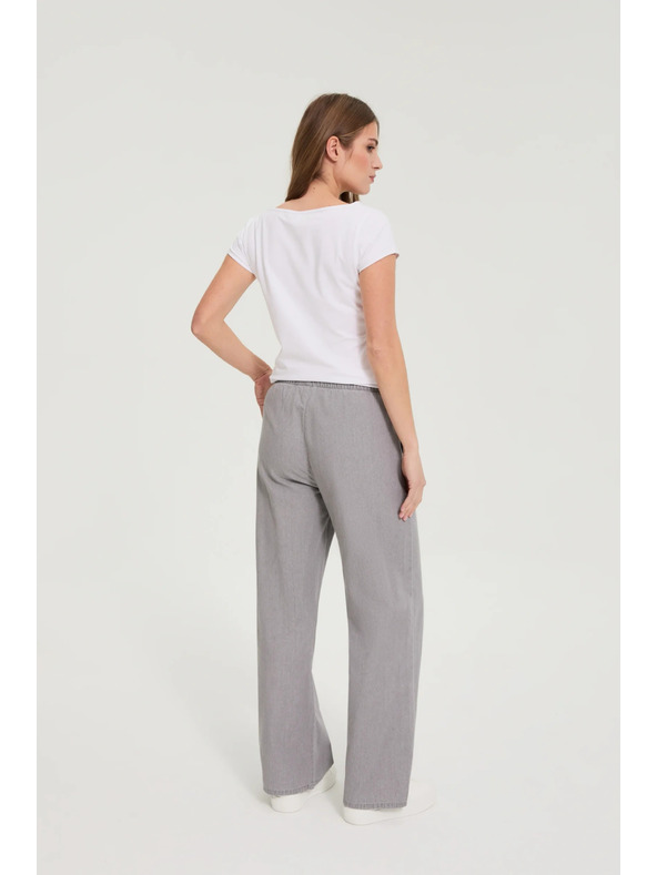 Moodo Traperice širokih nogavica sive Moodo