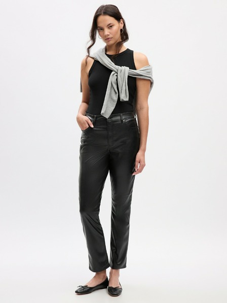 GAP Kožne hlače High Rise GAP