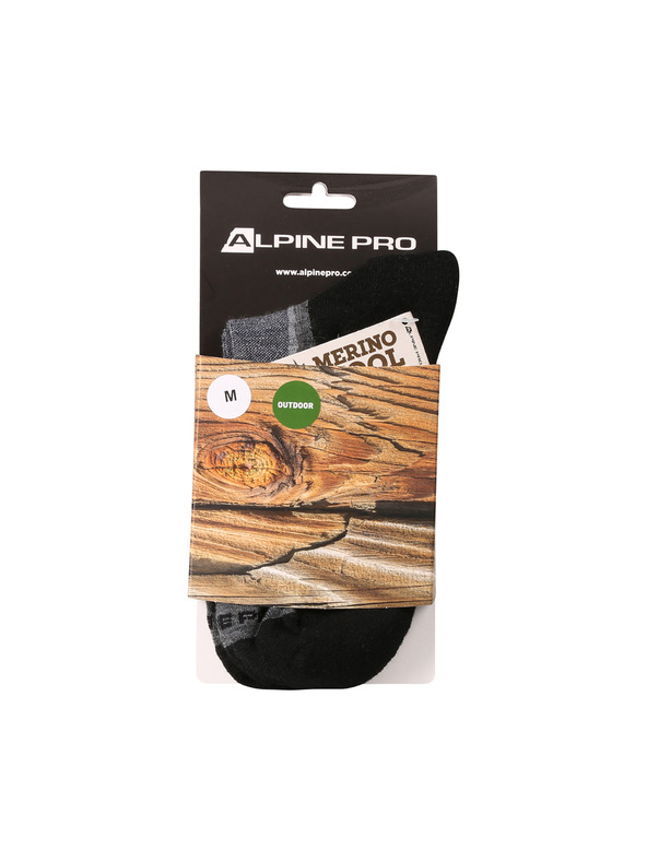 ALPINE PRO Antibakterijske čarape od merino vune ALPINE PRO DERERE sive