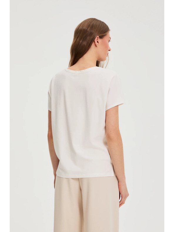 Moodo Bluza s dekorativnom aplikacijom bijela Moodo