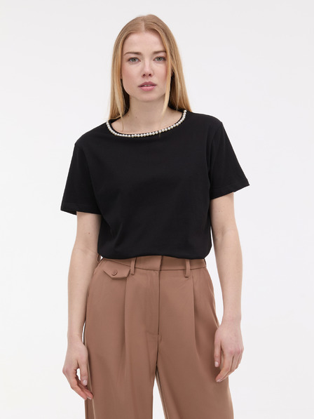 Orsay Crna ženska majica s aplikacijom ORSAY