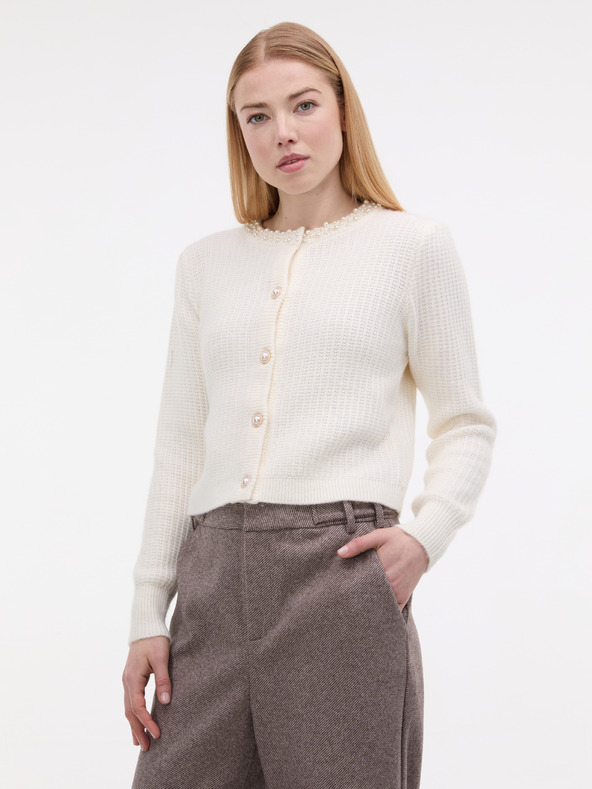 Orsay Kremasti ženski kardigan s aplikacijom ORSAY