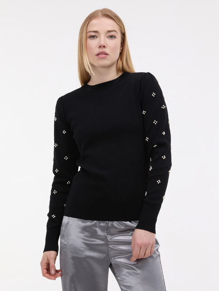 Orsay Crni ženski džemper s aplikacijom ORSAY