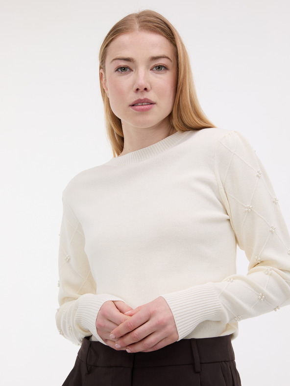 Orsay Kremasti ženski džemper s aplikacijom ORSAY