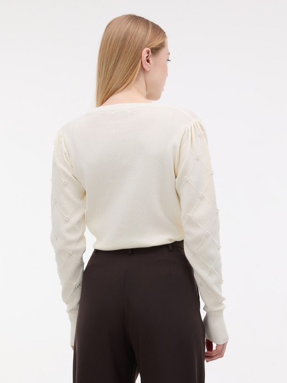 Orsay Kremasti ženski džemper s aplikacijom ORSAY