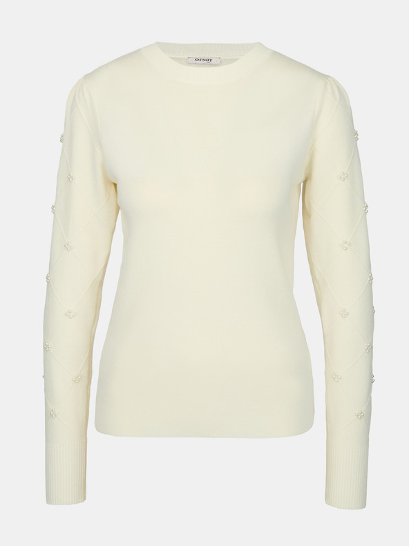 Orsay Kremasti ženski džemper s aplikacijom ORSAY