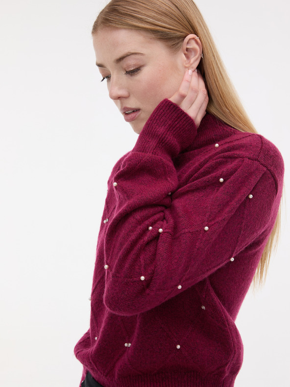 Orsay Bordo ženski džemper s aplikacijom ORSAY