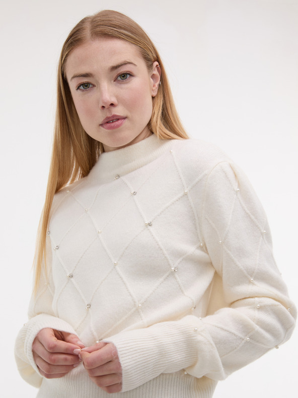 Orsay Kremasti ženski džemper s aplikacijom ORSAY