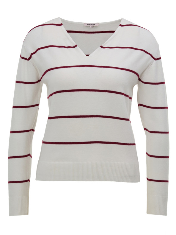 Orsay Crveni ženski prugasti pulover ORSAY