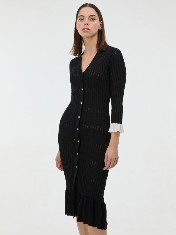 Orsay Crna ženska pletena midi haljina ORSAY