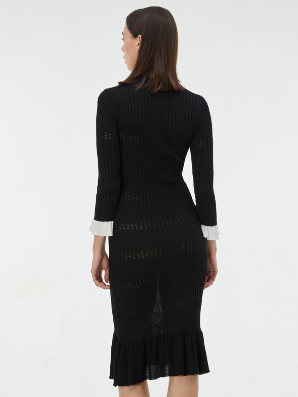 Orsay Crna ženska pletena midi haljina ORSAY