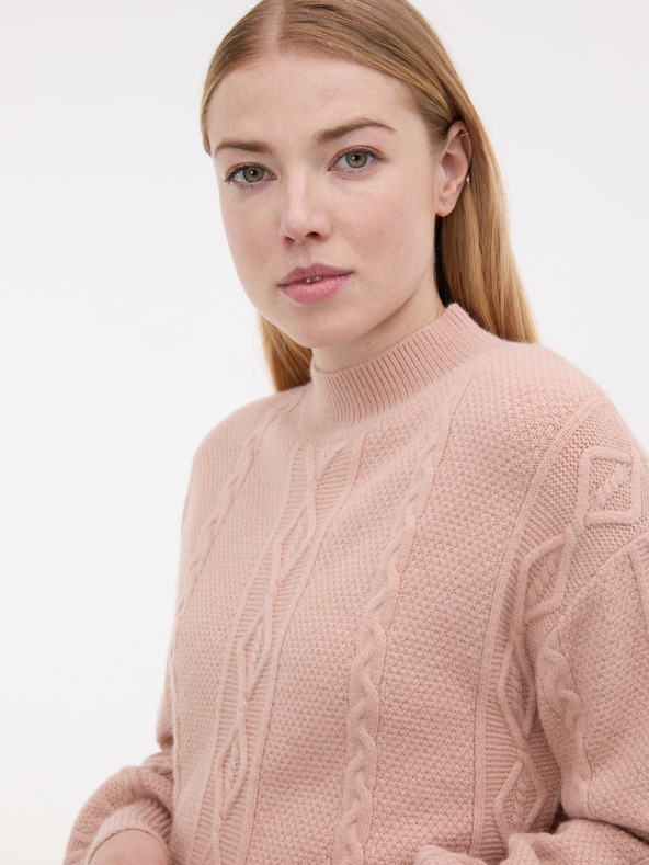 Orsay Svijetloružičasta ženska pletena haljina ORSAY