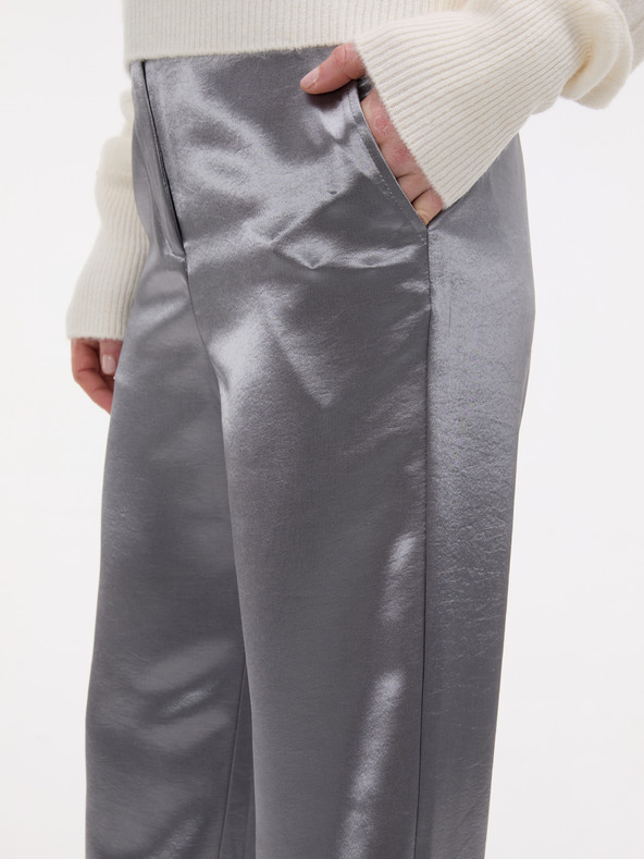 Orsay Srebrne satenske ženske hlače ORSAY