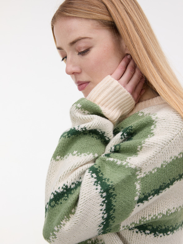 Orsay Zeleni ženski prugasti pulover ORSAY